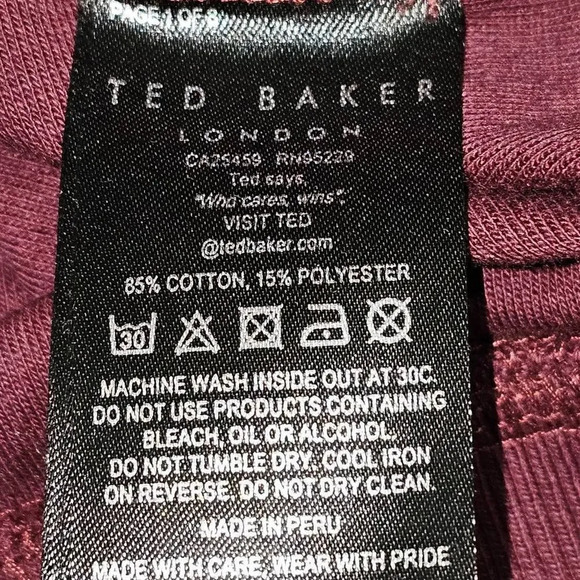 Ted Baker London Mens Burgundy 1/4 Zip Pullover Sweater 4‎ Large - Picture 5 of 5